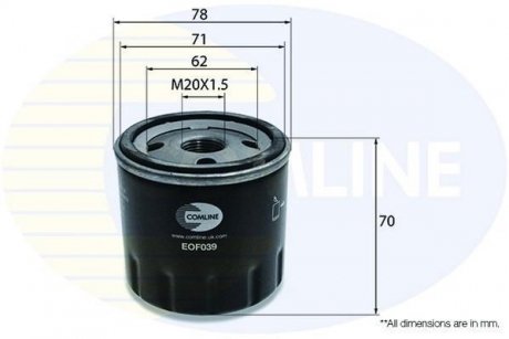 Фільтр масла COMLINE EOF039 (фото 1)