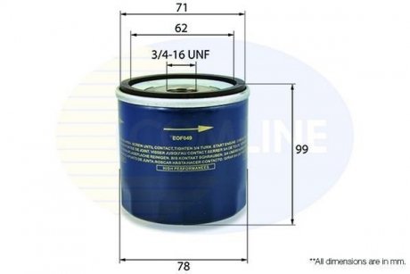 Фільтр масла COMLINE EOF047 (фото 1)