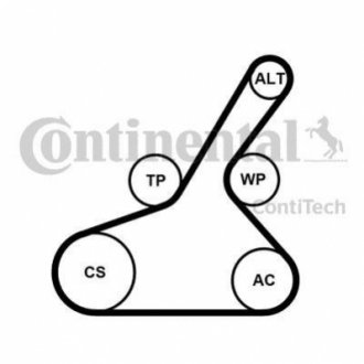 Комплект (ремінь+ролики) Contitech 6PK1190 K1 (фото 1)