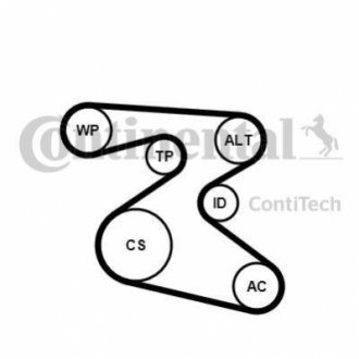 Комплект (ремінь+ролики) Contitech 6PK1873 K1 (фото 1)