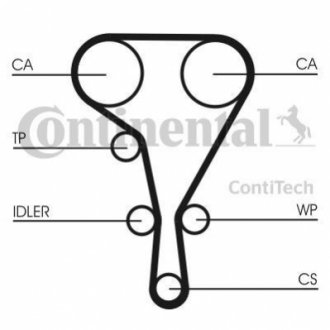 Комплект (ремень+ролики) Contitech CT 1130 K2 (фото 1)