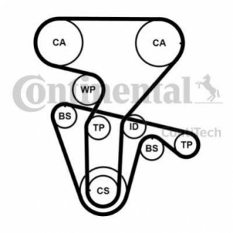 Комплект ГРМ, пас+ролик+помпа Contitech CT877WP3PRO (фото 1)