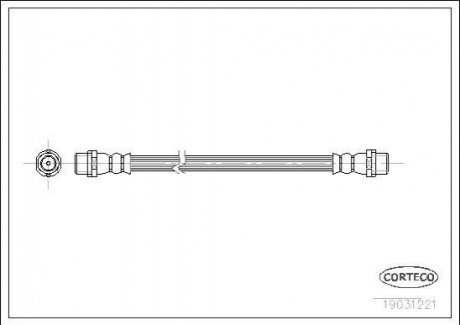 Тормозной шланг (задний) MB Sprinter 904 (408 - 416) (235 мм.) CORTECO 19031221 (фото 1)