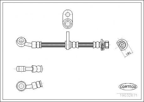 Шланг гальмівний CORTECO 19032671 (фото 1)