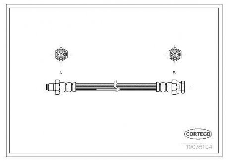 Шланг гальмівний CORTECO 19035104 (фото 1)
