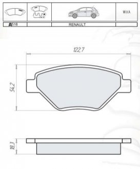 Дисковые тормозные колодки, комплект DAFMI / INTELLI D516E (фото 1)