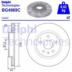 Гальмівний диск Delphi BG4969C (фото 1)