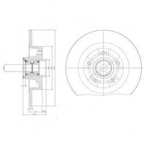 Гальмівний диск з підшипником Delphi BG9115RS (фото 1)