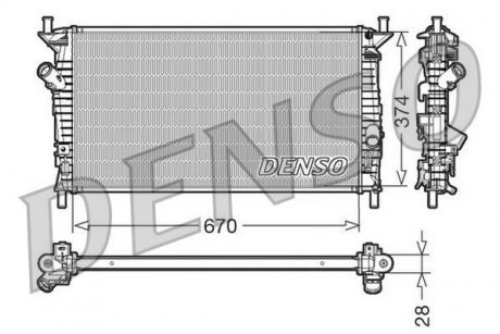 Радиатор, охолодження двигуна DENSO DRM10074 (фото 1)