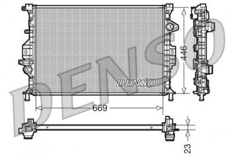 Радиатор, охолодження двигуна DENSO DRM10077 (фото 1)