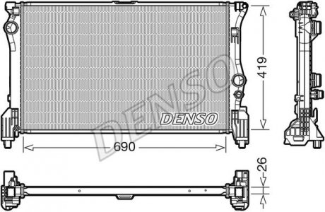 Радіатор двигуна DENSO DRM17112 (фото 1)