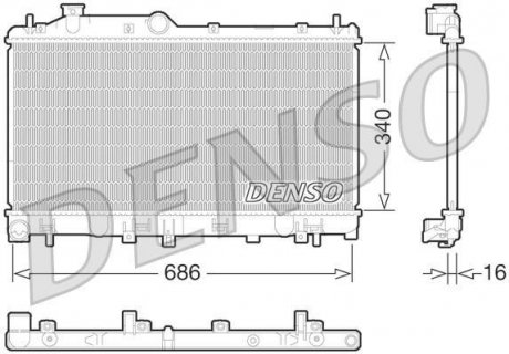 Радиатор, охолодження двигуна DENSO DRM36013 (фото 1)