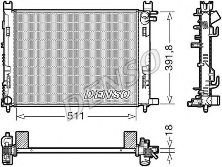 Радиатор двигуна, головний DENSO DRM37002 (фото 1)