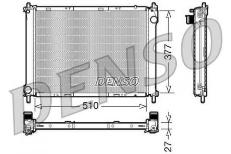 Радиатор, охолодження двигуна DENSO DRM46022 (фото 1)