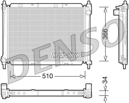 Радиатор, охолодження двигуна DENSO DRM46037 (фото 1)