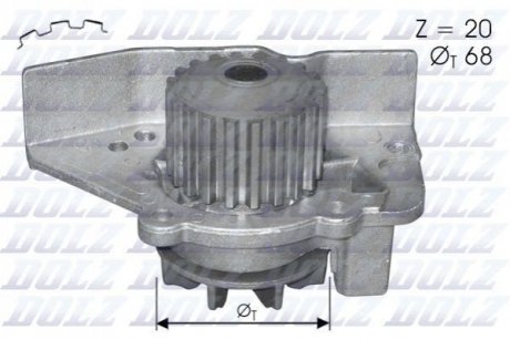 Водяний насос CITROEN SYNERGIE (22 DOLZ C-118 (фото 1)