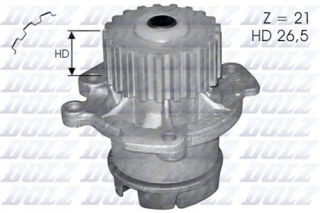 Водяний насос LADA 2108 - 112 (квадрат.зуб) DOLZ L-123 (фото 1)