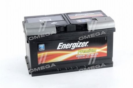 Акумулятор 80Ah-12v Prem. (315х175х175), R, EN740 Energizer 580 406 074 (фото 1)