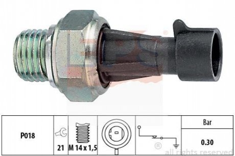 Датчик тиску масла Citroen Jumper 2.8HDi 99-06 /Fiat Doblo 1.6/1.9D 01- /Opel Astra H 1.9CDTI/Renault Master II 2.5D/2.8dTi 98-01 EPS 1.800.096 (фото 1)