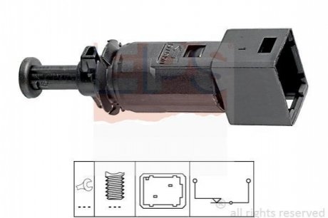 RENAULT выключатель STOP-сигналів (2конт) Logan,Clio II,Kangoo 97-,Trafic II,Opel Vivaro,Movano 1.9/2.5dci 01- EPS 1.810.148 (фото 1)