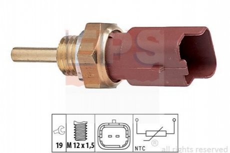 FIAT датчик температури води Doblo 1.3/1.9 01-,Opel Astra H 1.3/1.9CDTI, Corsa, Meriva. EPS 1.830.326 (фото 1)