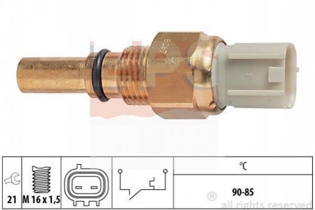 Датчик включення вентилятора (90-85°C) Toyota Avensis 2.0, Corolla 2.0, Yaris 1.3-1.5 97-08 EPS 1.850.267 (фото 1)