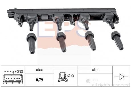 Котушка запалювання Citroen C4, C5// Peugeot 307-807 2.0 16V 09.04- EPS 1.970.476 (фото 1)