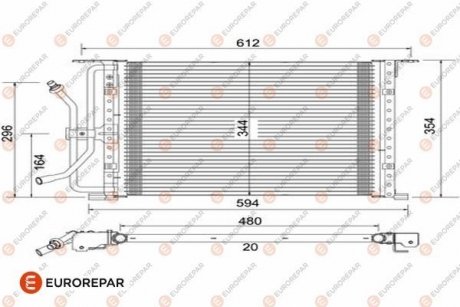 Радіатор кондиціонера VW Caddy/Skoda Octavia 03- EUROREPAR 1609637480 (фото 1)