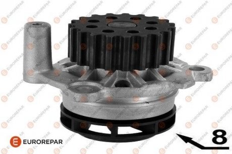 Помпа води VW Crafter 2.0TDI 11-/T5 2.0TDI/BiTDI 09-/Caddy III 1.6TDI/2.0TDI 10- (8 лопастей) EUROREPAR 1623101680 (фото 1)