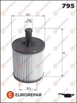 Фильтр масляный вставка AUDI A3 1,2-2,0TDI VW 1,4-2,8: Golf IV, Polo, T5 SEAT, SKODA Fabia EUROREPAR E149137 (фото 1)