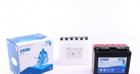 Акумулятор сухозаряджений AGM 10Ah 160A EXIDE ET12B-BS (фото 1)