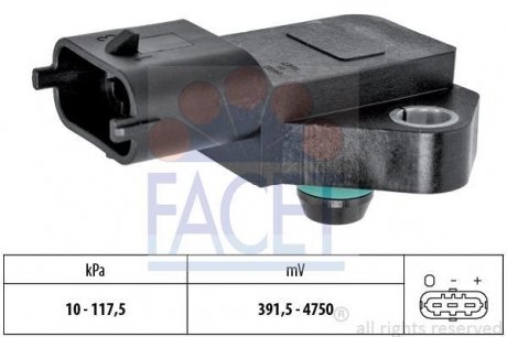 Датчик давления воздуха, высотный корректор. Датчик, давление во впускном газопроводе FACET 103135 (фото 1)