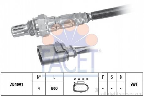 Лямбда-зонд VW Golf/Passat/Tiguan 1.2-2.0 TSI/TDI 12-> FACET 10.8199 (фото 1)