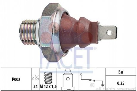 Датчик давления масла Mercedes Benz Sprinter/W638 OM601/602/M111 95-&gt; FACET 7.0026 (фото 1)