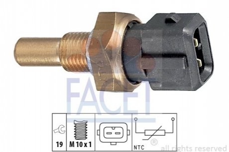 Датчик температуры охлаждающей жидкости Audi A4/A6 / VW Passat 2.5 TDI 97-&gt; FACET 7.3255 (фото 1)