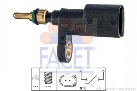 Датчик температури (сигнальна лампа/2 конт., черный) Caddy III/Golf VII/Octavia III 1.0-6.3 10- FACET 7.3355 (фото 1)