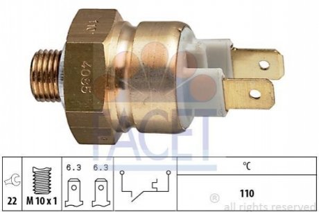 Датчик температури Audi 100/80/A6 1.6-2.3 85-98 FACET 7.4085 (фото 1)