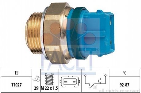Термовимикач вентилятора радіатора FACET 7.5201 (фото 1)