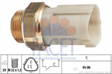 Термовимикач вентилятора радіатора FACET 7.5262 (фото 1)