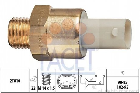 Датчик вмикання вентилятора BMW 5(E39)/ 7(E38) 2.0-5.4 95-03 FACET 7.5683 (фото 1)