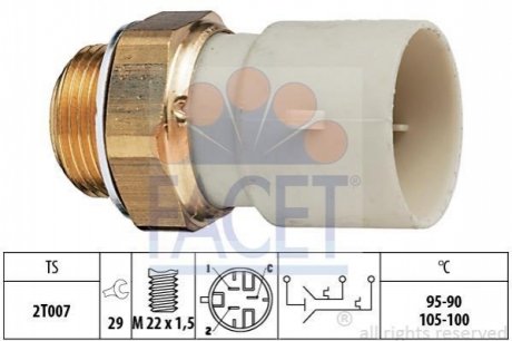 Датчик вмикання вентилятора Opel Astra F/Kadett E/Omega B 1.5-3.0 88-01 FACET 7.5688 (фото 1)