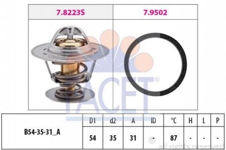 Термостат системи охолодження FACET 7.8278 (фото 1)