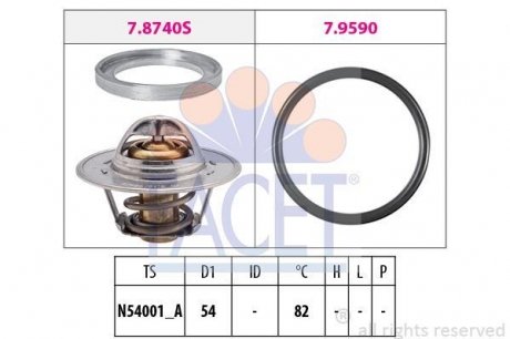 Термостат системи охолодження FACET 78740 (фото 1)