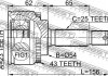 ШРУС наружный 23X54X25 (MITSUBISHI CARISMA DA 1995-2003) FEBEST 0410010A43 (фото 2)