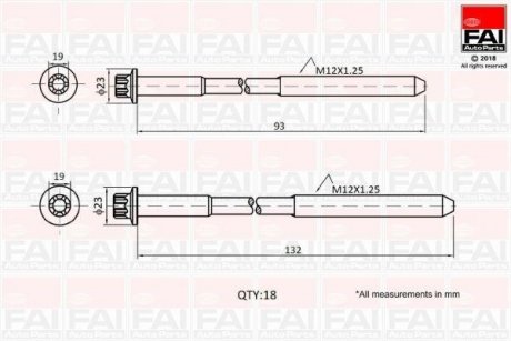 Болт головки цилиндра Fischer Automotive One (FA1) B2201 (фото 1)