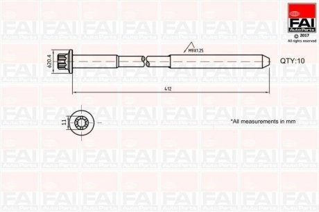 Cyl.head bolt Fischer Automotive One (FA1) B292 (фото 1)