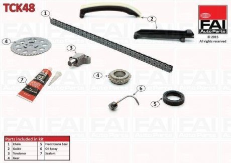 К-кт ланцюга ГРМ Smart 0.6 City-Coupe 98-04/Cabrio 00-04/ Crossblade 06.02- Fischer Automotive One (FA1) TCK48 (фото 1)