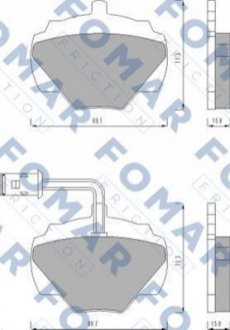 Колодки гальмівні дискові (комплект 4 шт) FOMAR FO 446081 (фото 1)