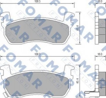 Гальмівні колодки, дискове гальмо (набір) FOMAR FO 656081 (фото 1)