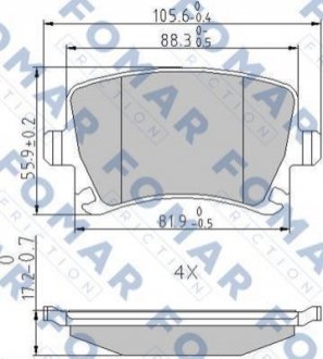 Колодки гальмівні дискові FOMAR FO 912381 (фото 1)